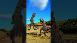 TRex Vs Carnotaurus  Jurassic World Evolution🦖 dinosaur trex carnotaurus jurassicworld shorts [upl. by Llerryt]