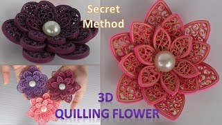 How to Make 3D Quilling Flower  Use these 2 things to Make Perfect 3D Quilling Flower [upl. by Mintz]