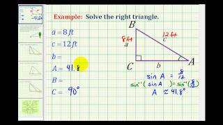 Example Solve a Right Triangle Given the Length of Two Sides [upl. by Dorman]