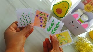 എളുപ്പത്തിൽ കുറച്ചു stamps ഉണ്ടാക്കാം  How to make easy postage stamps for journaling  DIY [upl. by Lavoie540]