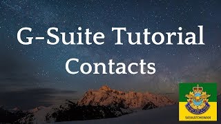 Google GSuite Tutorial Contacts [upl. by Ahsiyt226]