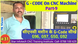 31 G Codes for CNC  G96 G97 G50 G92  G Code CNC Programming  CNC Machine Operator Training [upl. by Kcirdor939]