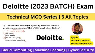 Deloitte Exam Preparation  Technical MCQ Questions Series  Cyber Security  ML  Cloud Computing [upl. by Ayocat352]