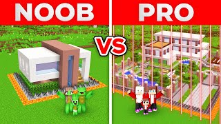 JJ Family amp Mikey Family  NOOB vs PRO  Modern Security House Build Challenge In Minecraft [upl. by Cort]