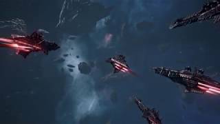 Battlefleet Gothic Armada  Chaos Carrier Fleet vs Orks Skirmish gameplay [upl. by Inanuah]