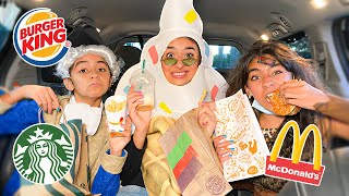 Drive Thru PRANK Halloween Costumes  Trick or Treating  GEM Sisters [upl. by Cottrell]