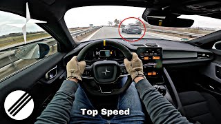 POLESTAR 2 408HP TOP SPEED DRIVE ON GERMAN AUTOBAHN 🏎 [upl. by Sunev468]