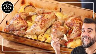 POLLO al Horno Asado con PATATAS  Receta Fácil Económica y Rendidora [upl. by Yanttirb]