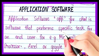 What is application softwareDefinition of application softwarewhat is computer application softwar [upl. by Calbert]