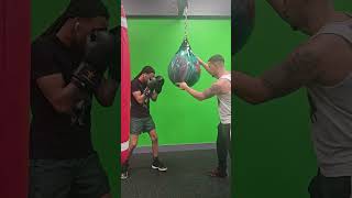 Coach Southpaw Steve teaching an All Levels Bagwork Class at our Huntington Location boxingtraining [upl. by Etessil]