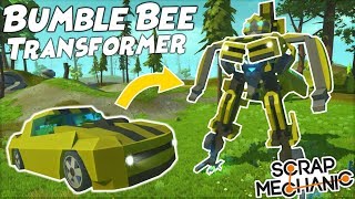 BUMBLEBEE TRANSFORMER  Scrap Mechanic Creations  Episode 108 [upl. by Lyrahs]