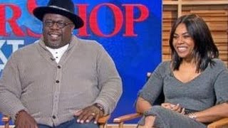 Barbershop The Next Cut  Cedric the Entertainer Regina Hall Dish on New Comedy [upl. by Akihsat]