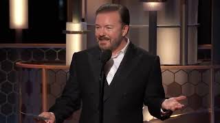 Ricky Gervais Golden Globes 2020 Monologue 2024 jeffreyepstein satanic hollywood film [upl. by Arvind]