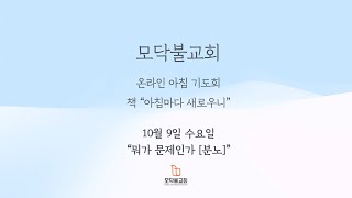 10092024 모닥불교회 아침기도모임 뭐가 문제인가 분노 에베소서 426 [upl. by Airdnalahs]