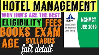 HOTEL MANAGEMENT NCHMCT JEE 2019 [upl. by Perloff283]