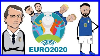 UEFA EURO 2020  LITALIA  PARODIA CARTOON  Parte 1 [upl. by Quartus]