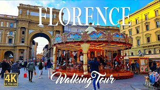 Florence Italy  4K Ultra HD Walking Tour [upl. by Aikemet]