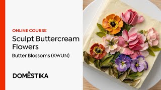 Cake Design Easy Buttercream Flowers with a Palette Knife  Butter Blossoms KWUN  Domestika [upl. by Nairehs]