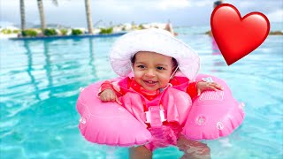 BABY KYLAH LOVED SWIMMING IN ST MAARTEN SO CUTE [upl. by Arutek]