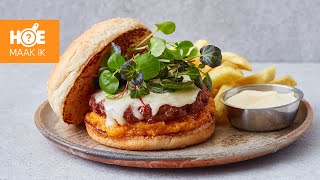 Vegetarische burger met pompoen en gorgonzola  Hoe Maak Ik [upl. by Sirovat733]