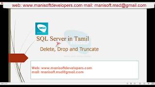 SQL server in Tamil Part 07  DeleteDrop and Truncate [upl. by Alleynad988]