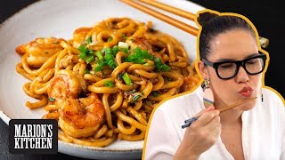 15minute Garlic Shrimp Udon Noodles  Marions Kitchen [upl. by Web896]