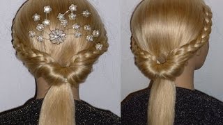 SCHNELLE und Easy Frisur für mittellange Haare SchuleFreizeit Braided Updo HairstylePeinados [upl. by Bethanne434]