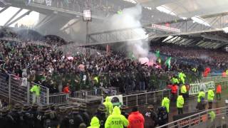 OL  ASSE  Jet de fumigènes après le but stéphanois 28 Avril 2013 [upl. by Naicul263]