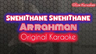 Snehithane Snehithane Karaoke with lyrics  Alaipudhe  Arrahman  Mani rathnam  Olive Karaokes [upl. by Earas]