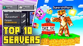 Top 10 BEST Servers For MCPE 2023 120  Minecraft Bedrock Edition Xbox One PS4 Windows 10 [upl. by Flem]