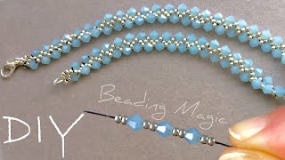 Easy Beaded Necklace Tutorial Simple Seed Bead Necklace [upl. by Neau]