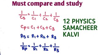 Compare amp StudyCapacitor and resistor in series and parallel  Unit 1amp2 12 Physics Samacheer kalvi [upl. by Paulette]