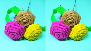 শপিং ব্যাগ দিয়ে গোলাপ ফুল তৈরি  How To Make a Rose With Shopping Bag [upl. by Brody]