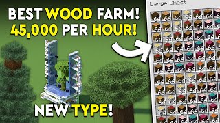 Minecraft All Trees Wood Farm Tutorial  Simple  45000 PHR [upl. by Ilatan]