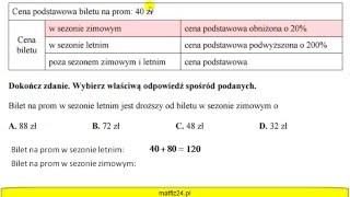 Zadanie 6 Egzamin gimnazjalny 2016 z matematyki Procenty MATFIZ24PL [upl. by Odlaw897]