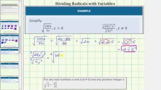 Dividing Radicals with Variables Basic with no rationalizing [upl. by Kenti]