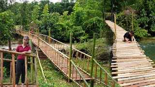 100 Day Journey Start To Finish Building Long Bamboo Bridge Across River  Build A Bridge Alone [upl. by Notyad736]