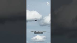 Fighter jet crashes during Michigan airshow  ABC News [upl. by Nefen]