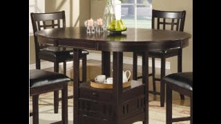 5pc Counter Height Dining Table and Stools Set Dark Cappuccino Finish [upl. by Zach]