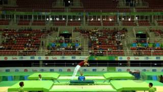 ALIYEV Pirmammad KAZ  2016 Olympic Test Event Rio BRA  Qualification Trampoline Routine 2 [upl. by Ahsienauq]