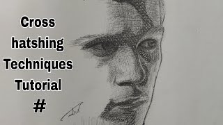 How To Draw using Cross Hatching Techniques  Portrait drawing with tips [upl. by Hodgkinson]