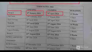 2024 Academic calendarTerm 1term 3 Term dates [upl. by Sneve]