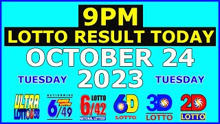 9pm Lotto Result Today October 24 2023 Tuesday [upl. by Nahraf707]