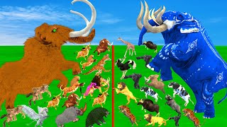 Modern Mammals vs Cenozoic Beasts Size Comparison Mammoth TRex Vs Elephant Lion Animal Epic Battle [upl. by Junia752]