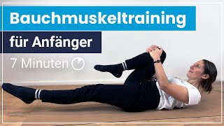 7 Minuten Bauchmuskeltraining für Anfänger  Effektive Übungen für zu Hause ohne Geräte [upl. by Yenal]