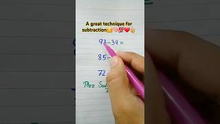 A great technique for subtraction🧠❤💯🤗👌 maths subtraction mathstricks foryou [upl. by Aietal]