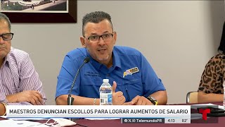 Maestros denuncian escollos para recibir aumentos de salario [upl. by Einnahpets594]