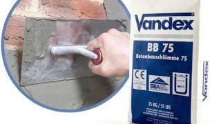 Vandex BB75 is a cementitious waterproofing slurry tanking slurry with hydrophobic properties [upl. by Novhaj]