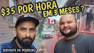 35 DÓLARES por hora de servente de pedreiro no Canadá 🍁 brick no Canadá [upl. by Armalda]