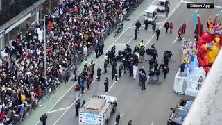 Several protesters arrested during Thanksgiving Parade demonstration [upl. by Nahtannhoj]